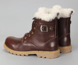  Men's Natural Wool Winter Boots Warm Cow Winter Leather Shoes Mart Lion - Mart Lion