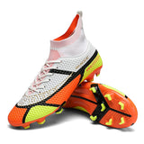Trend Soccer Shoes Men's Professional Football Boots Futsal Soccer Cleats Outdoor Colorful Football Training Sneakers Mart Lion 229 white orange 36 