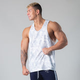 Camo Quick Dry Tank Top Men's Gym Fitness Bodybuilding Training Sleeveless Shirt Summer Casual Stringer Singlet Vest Clothing Mart Lion White M 