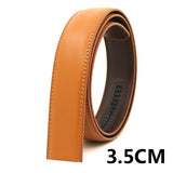 Width Real Genuine Leather Automatic Buckle Belt Body No Buckle Cowskin Belts Without Buckle Black Brown Blue White Mart Lion 3.5cm Yellow China 105CM