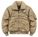 Winter Jacket Men's Cotton Padded Warm Thicken Parkas Coat Casual Cargo Coats Streetwear Military Clothing Mart Lion Khaki M 