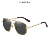 JackJad Vintage Classic Metal Pilot Style Polarized Sunglasses Driving Brand Design Shades 8108 Mart Lion C1 Gold Gray Polarized 
