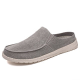 Canvas Slip-ons Gray Slippers Summer Men's Galoshes Breathable Casual Loafer Flat Driving Shoes Mart Lion   