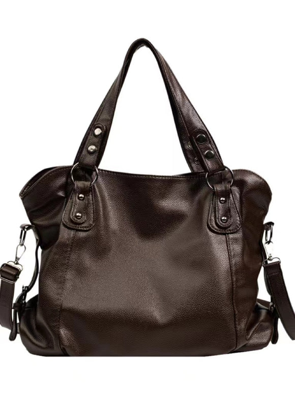  Black Shoulder Bags Women Large Capacity Casual Tote Female Pu Leather Hobos Crossbody Bag  Simple Handbag Mart Lion - Mart Lion