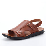 Lightweight Sandals for men Casual breathable beach designer leather summer men shoes Mart Lion 203 red brown 40 