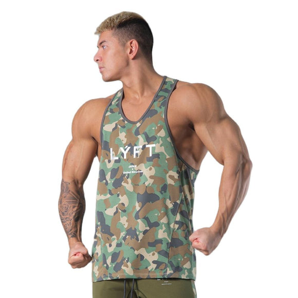  Camo Quick Dry Tank Top Men's Gym Fitness Bodybuilding Training Sleeveless Shirt Summer Casual Stringer Singlet Vest Clothing Mart Lion - Mart Lion