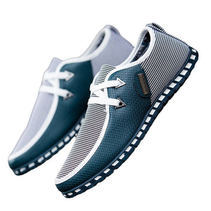 Men's Leather Shoes Casual Loafers Breathable Light Weight White Sneakers Driving Footwear Round Toe Mart Lion   