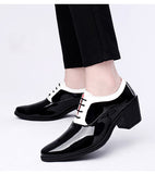 Men Shoes Lace-up Breathable Party Midheel Black Casual Zapatos De Hombre Mart Lion   