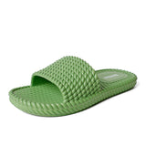 Weave Texture Unisex Flat Flip Flops Men's Women Summer Beach Slippers CoupleIndoor Outdoor Bathroom Swim Pool Shoes Slides Mart Lion Green 36-37 