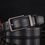 Men's Pin Buckle Leather Texture Luxury Brand Design Belt Loop Simple Casual Trend Youth Pants Belt Mart Lion 90 Black CN 70CM Europe55