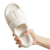 Women Home Shoes Thick Platform Slipper Summer Beach Flip Flops Soft Sole Flat Mute Non-slip Slides Beach Sandal  Mart Lion
