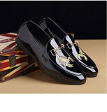 Casual Leather Shoes Classic Slip-on Loafers Men's Driving Moccasins Embroidery Party Wedding Flats Mart Lion   
