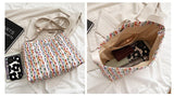  Rainbow Symphony Liu large-capacity bag tote bag one-shoulder oblique cross wild Western-style casual bag women summer Mart Lion - Mart Lion
