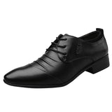 Oxford Shoes Men's Dress Formal Pointed Toe Wedding Dress Designer Loafers Mart Lion 8808-Black 38 