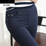 Women's Casual Black Leggings Ankle Long Slim Skinny Stretch Solid Color Pencil Pants Trousers Mart Lion Blue M  (40-52kg) 