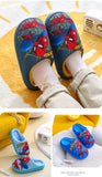  Home Shoes Slipper For Childrens Boy Spiderman Winter Warm Cotton Blue Non-slip Indoor Floor Shoes For Kids Mart Lion - Mart Lion