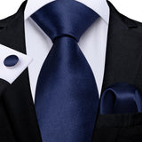 DiBanGu Pink Solid Silk Ties for Men's Pocket Square Cufflinks  Accessories 8cm Necktie Set Mart Lion N-7815  
