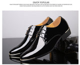 Men's Patent Leather Shoes White Wedding Shoes Black Leather Soft Dress Shoes Mart Lion   