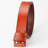 Cowskin Cow Real Genuine Leather Belt No Buckle for Smooth Buckle Cowboy 5 Colors Belts Body Without Buckle for Men's Accessories Mart Lion Orange China 100cm