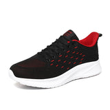 Men's Harajuku Lazy Shoes Breathable Sneakers Mart Lion Black Red 6.5 