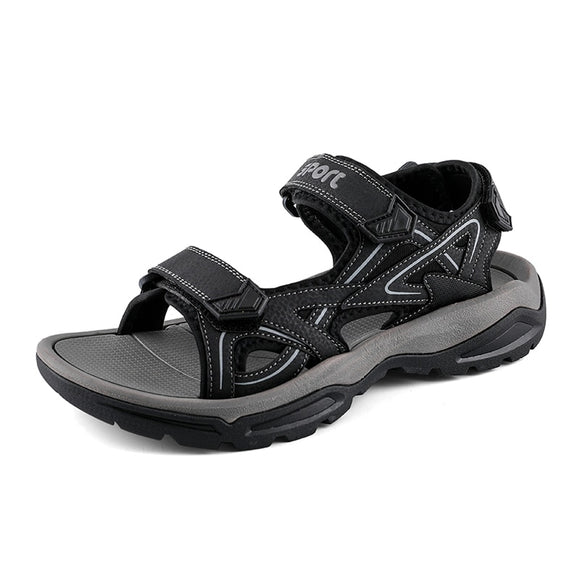Summer Men's Sandals Outdoor Classic Soft Beach Platform Wading Shoes Sneakers Rome Non-Slip Mart Lion Black Gray 6.5 
