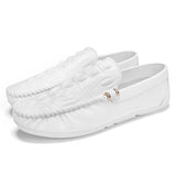 Men's Shoes Luxury Loafers Mocasines Flats Sneakers White Leather Mart Lion   