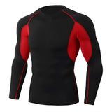 Men's Bodybuilding Sport T-shirt Quick Dry Running Shirt Long Sleeve Compression Top Gym Fitness Tight Rashgard Mart Lion TC-85 L 