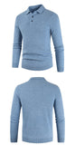 Men's Sweater Luxury Elegant Blue Pullover Jersey Hombre Streetwear Winter Warm Soft Jumpers Vinatge Polo Sweaters