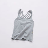 Summer T Shirt For Girls Candy Color Children Tops Teenage Clothes Cotton Kids T-shirts 1-14years Camisole Baby Undershirt Mart Lion Gray 2T 
