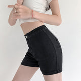 Women Shorts Jeans Peach Summer Mini Elegant Lady Skinny Denim Shorts Female Casual Cycling Short Harajuku Mart Lion   