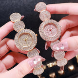 Luxury Women Quartz Watches Ladies Stainless Steel Rhinestone Bracelet Gifts Dress Wristwatches Mart Lion   