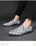 Loafers Men's Shoes Letter Canvas Breathable Round Toe Slip-on Classic Casual Party Daily Dress Mart Lion   