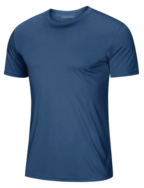 Soft Summer T-shirts Men's Anti-UV Skin Sun Protection Performance Shirts Gym Sports Casual Fishing Tee Tops Mart Lion Blue Gray CN L (US M) China