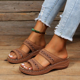 Women Sandals Orthopedic Slippers Open Toe Summer Shoes Vintage Low Heels Platform Corrector Sponge Walking Mart Lion brown 35 