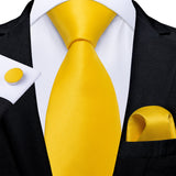 DiBanGu Pink Solid Silk Ties for Men's Pocket Square Cufflinks  Accessories 8cm Necktie Set Mart Lion N-7828  