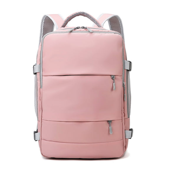 Pink Women Travel Backpack Water Repellent Anti-Theft Stylish Casual Daypack Bag with Luggage Strap amp USB Charging Port Backpack - MartLion