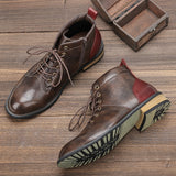 American Style Men's Boots Retro Brand Ankle Leather Mart Lion   