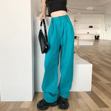 Baggy Women Jeans Streetwear Young Trend Denim Pants Boyfriend Korean Pantalon Pour Femme Clothing Mart Lion Blue Green XS 