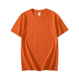 100% Cotton T Shirt Women Summer Casual Solid T-shirts Oversized Solid Tees Short Sleeve Female Basic Loose Soft Tops Mart Lion Orange S 