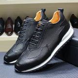 Men's Casual Shoes Genuine Leather Designer Oxford Handmade Sneakers Outdoor Street Flat - MartLion
