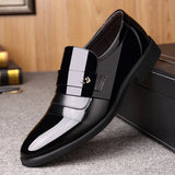 Patent Leather Men's Dress Shoes Slip-on For Basic Classic Formal British Mart Lion Black Flats 5 
