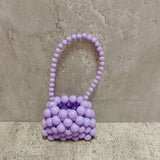 Pearl Bag Handheld Bead Bag Hyunya Wind Pearl Mini Small Bag Retro Handmade Bag Mart Lion Purple 2  