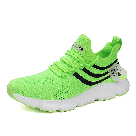 Sports Shoes Luxury Elastic Running Men's Increase Breathable Casual Travel Lace Up Casual Mart Lion Green 37 