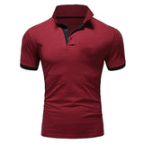 Sportswear Men's Polo Shirt Short-sleeved Polo T Shirt Summer Slim Outdoor Shirt Mart Lion Wine Red S 