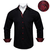 Men's Shirt Long Sleeve Cotton Red Button-down Collar Social Casual Shirts Men's DiBanGu Clothing Mart Lion CY-2203 M 