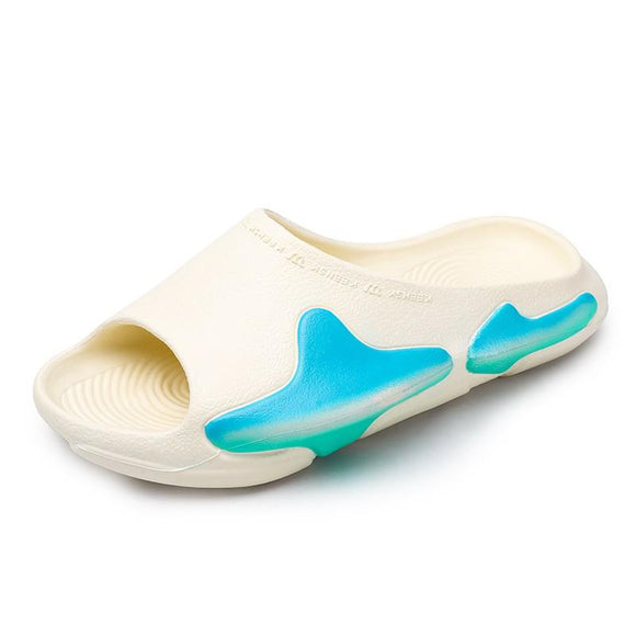 Men's Slippers Summer Breathable Beach Leisure Shoes Slip On Sandals Lightweight Soft Unisex Sneakers Zapatillas Mart Lion 5-Green 7.5 