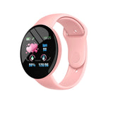 D18/D18S smart bracelet color round screen heart rate blood pressure sleep monitor meter step exercise smartwatch phone watch Mart Lion D18S Pink  