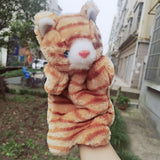 Animal Hand Puppet Cat Dolls Plush Hand Doll Early Education Learning Toys Children Marionetes Puppets for telling story Mart Lion cat 02  