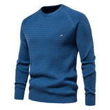 100% Cotton Men's Sweaters Soild Color O-neck Mesh Pullovers Winter Autumn Basic Sweaters Mart Lion   