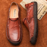 Men Handmade Shoes Genuine Leather Casual Outdoor Soft Homme Classic Ankle Non-slip Flats Trend Mart Lion   